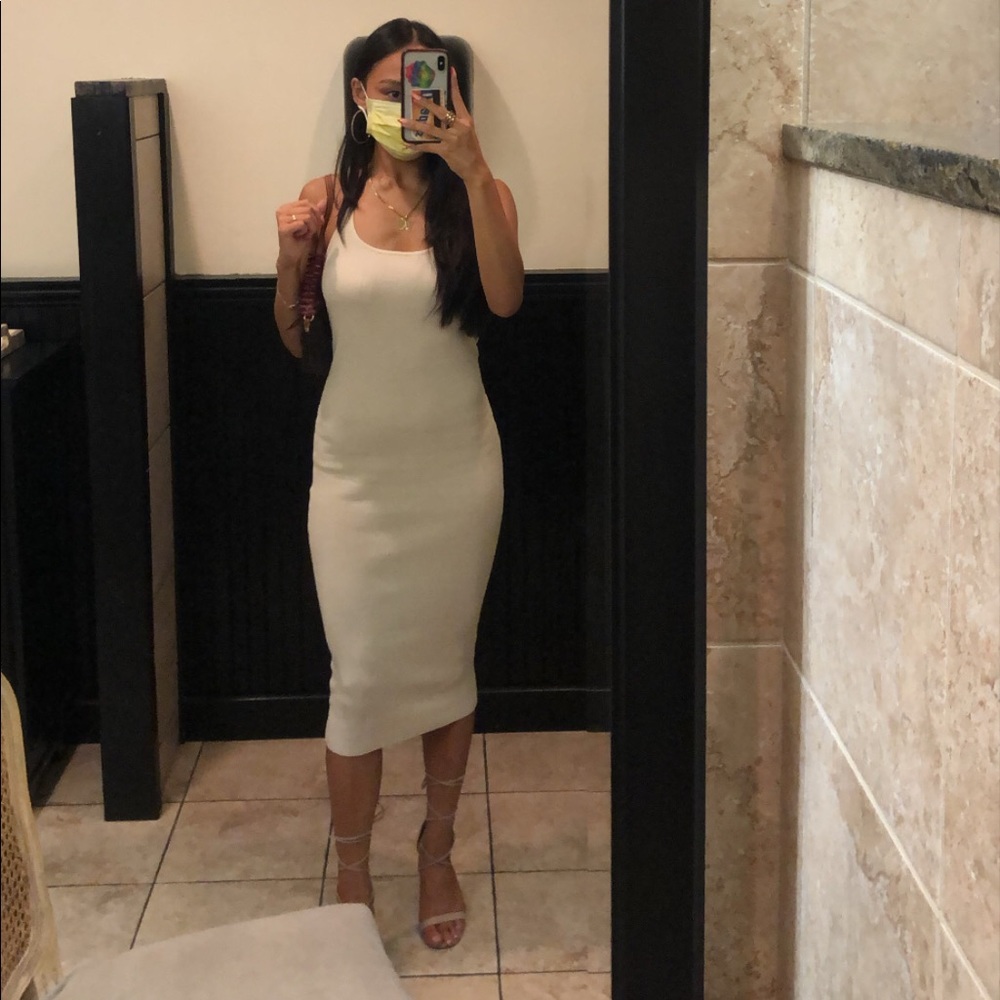 Oh Polly Cream Halter Midi Dress